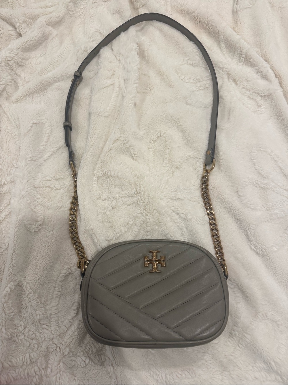 Tory Burch Gray Crossbody Camera Bag
